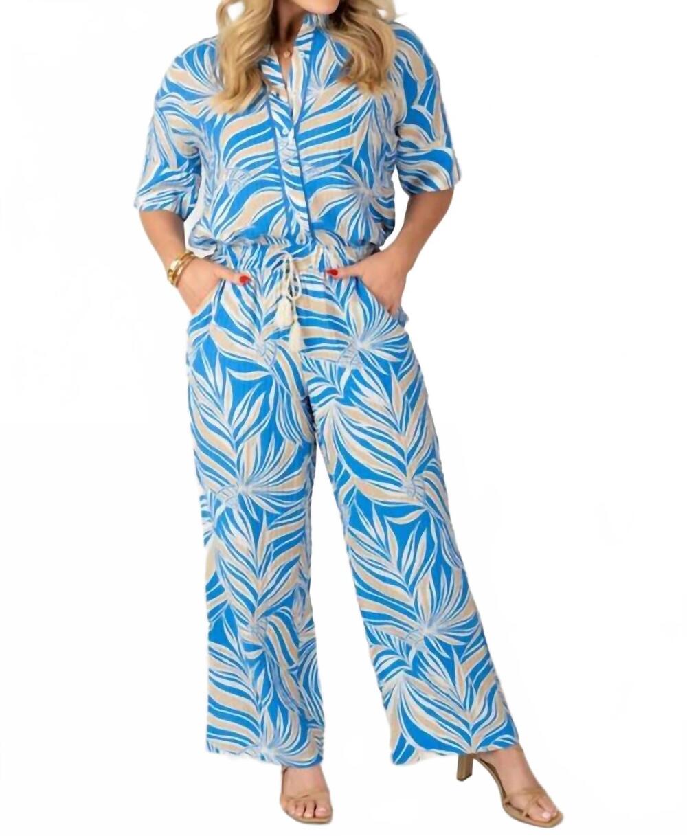 NEW TRIBAL pull on ankle drawcord pants in royal